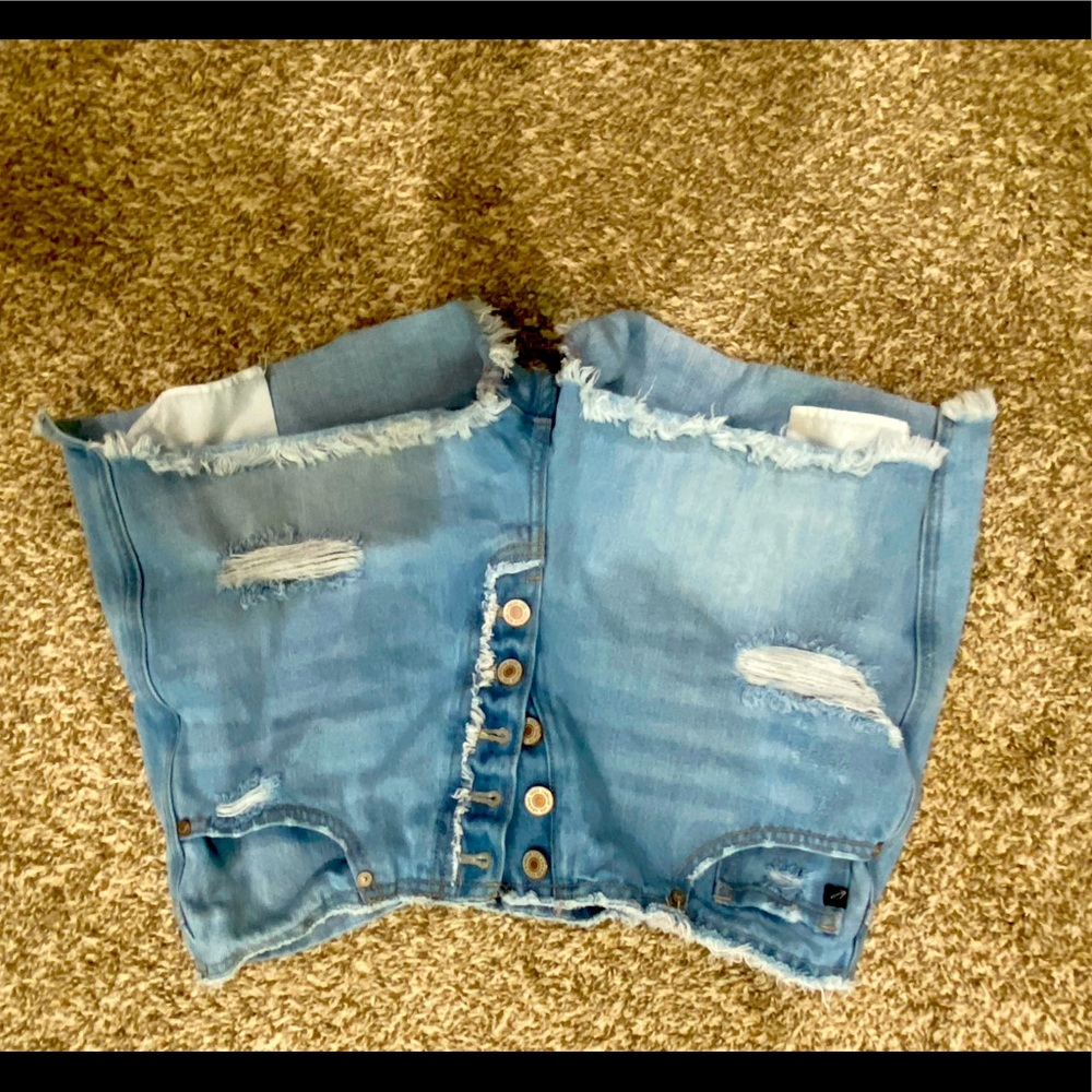 Womens Kankan High Rise Buttom Up Jean Shorts Sz L